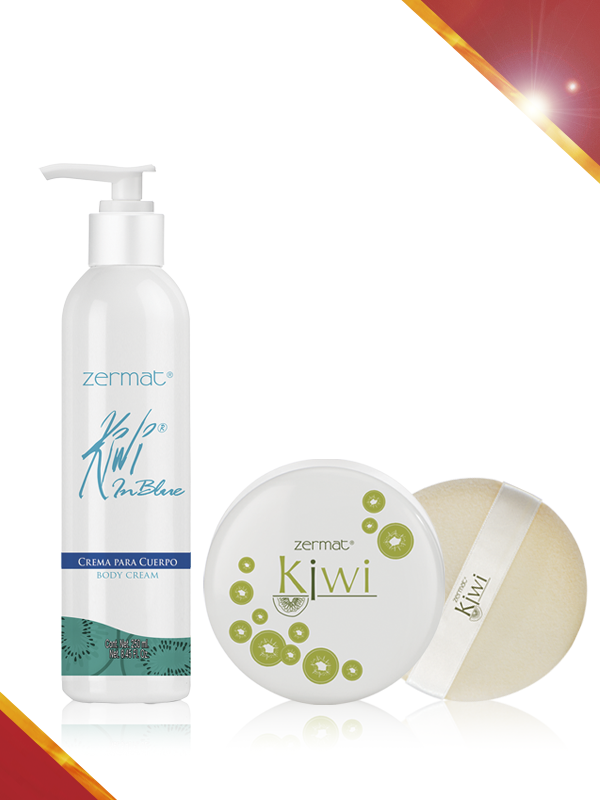 29 Paquete 15Crema Corporal Kiwi In Blue 250 Ml Talquera 100 Ml Zermat