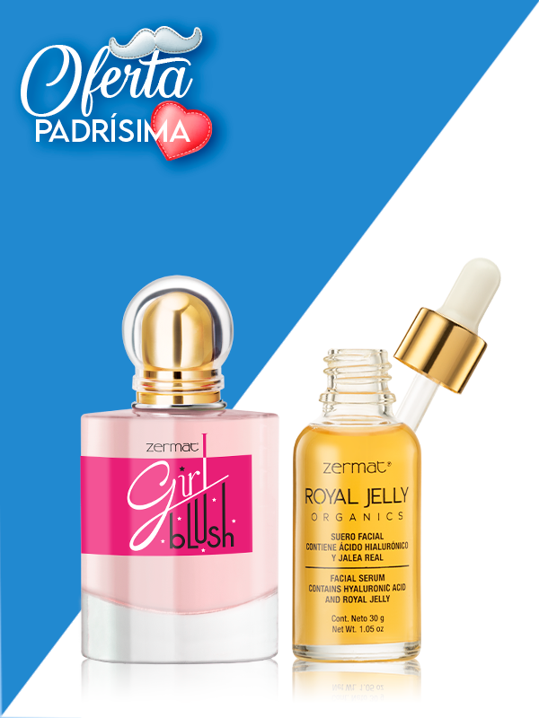 Fragancia Girl Blush + Suero Facial con Jalea Real y Ácido Hialurónico Royal Jelly Organics