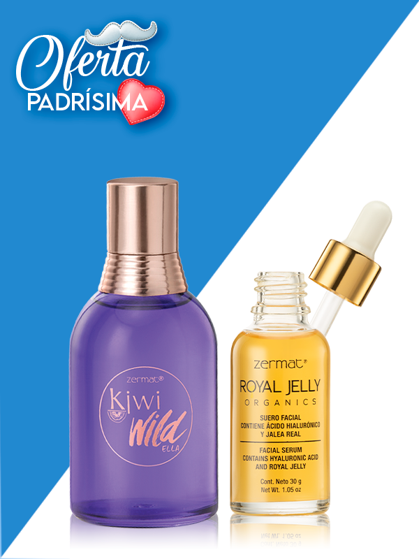 Fragancia Kiwi Wild Ella + Suero Facial con Jalea Real y Ácido Hialurónico Royal Jelly Organics