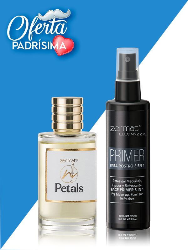 Fragancia Petals + Primer para Rostro 3 en 1 Eleganzza