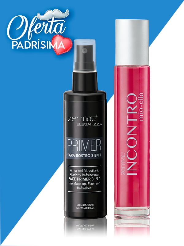 Fragancia Incontro Mío Ella + Primer para Rostro 3 en 1 Eleganzza