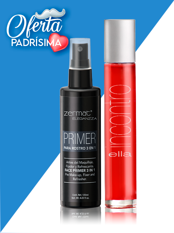 Eau De Parfum Incontro Ella + Primer para Rostro 3 en 1 Eleganzza