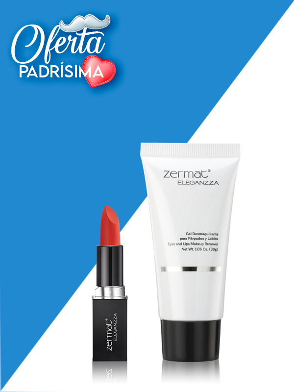 Labial Semimate con Vitamina E Naranja Amanecer + Gel Desmaquillante para Párpados y Labios