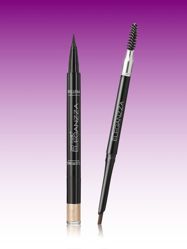 Lápiz Delineador para Cejas Eleganzza + Delineador e Iluminador para Cejas