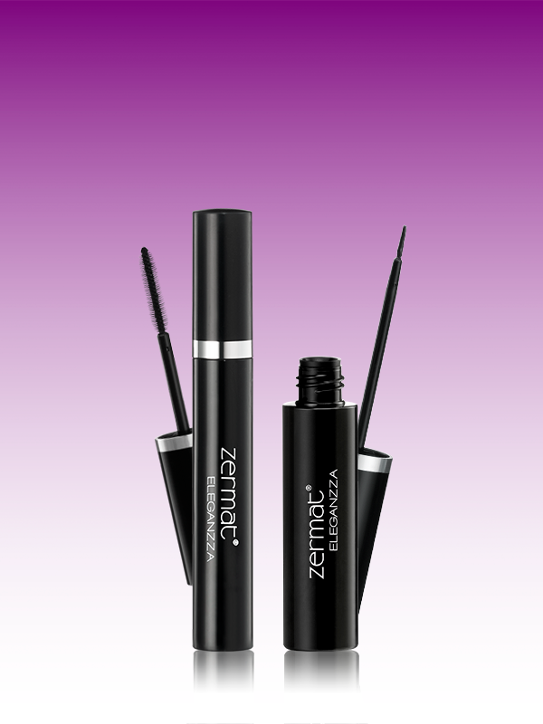 Delineador Líquido para Ojos Negro Eleganzza + Máscara para Pestañas Ultra Defini Eleganzza