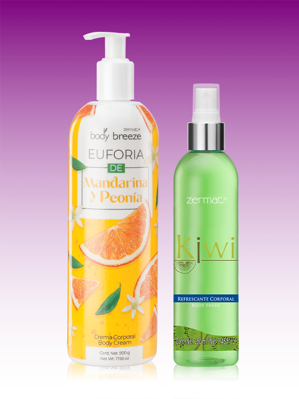 Refrescante Corporal Kiwi + Crema Corporal Euforia de Mandarina y Peonía Body Breeze