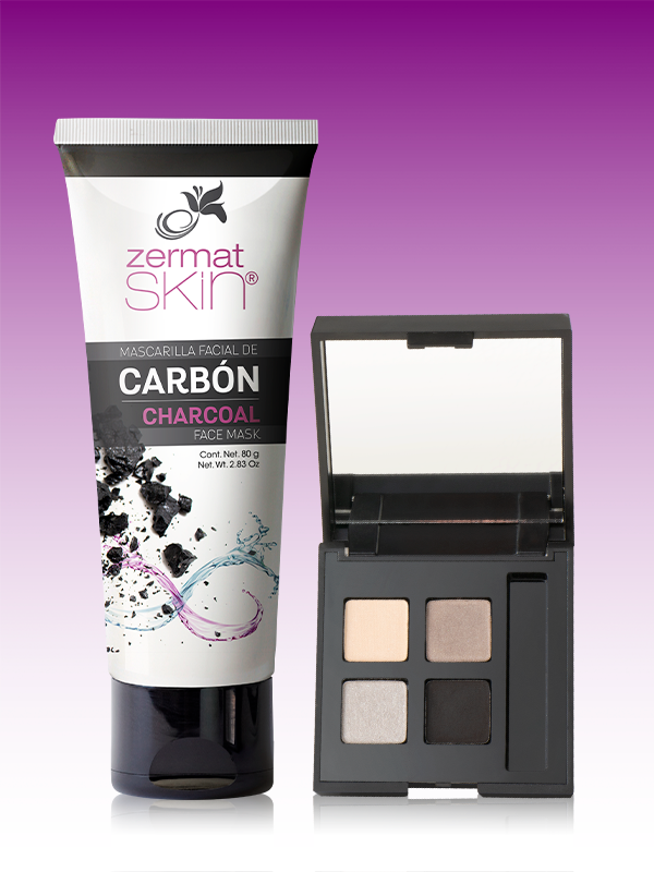 Mascarilla Facial de Carbón + Cuarteto de Sombras Moonlight Eleganzza