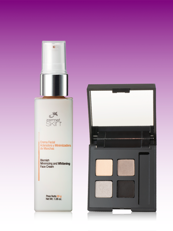 Crema Facial Aclaradora y Minimizadora de Manchas Zermat Skin + Cuarteto de Sombras Moonlight Eleganzza