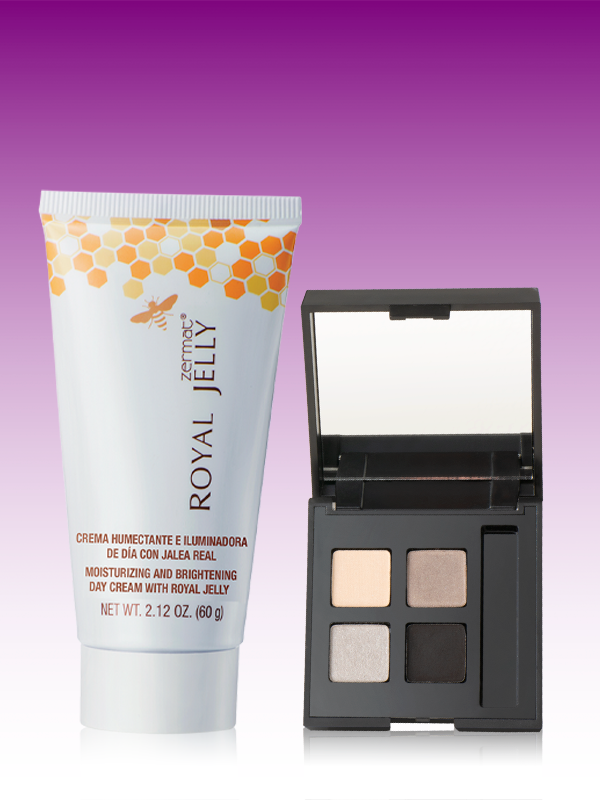 Crema Humectante e Iluminadora de Día Cuidado Natural Royal Jelly + Cuarteto de Sombras Moonlight Eleganzza