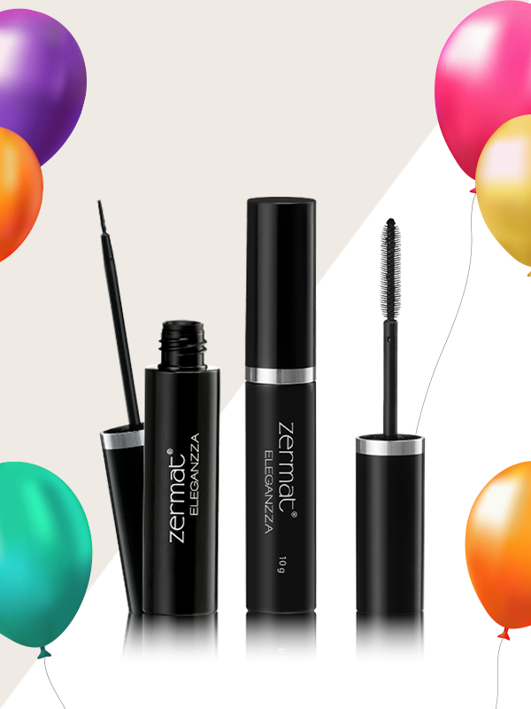 Máscara para Pestañas Ultra Defini Eleganzza + Delineador Líquido para Ojos Negro Eleganzza