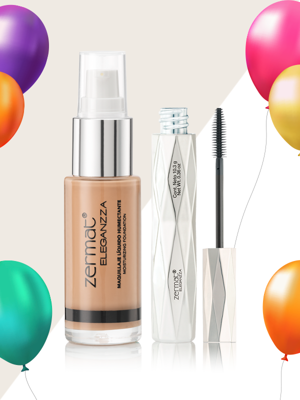 Maquillaje Líquido Facial Matificante Tono Beige + Máscara para Pestañas Irreal Lashes Eleganzza