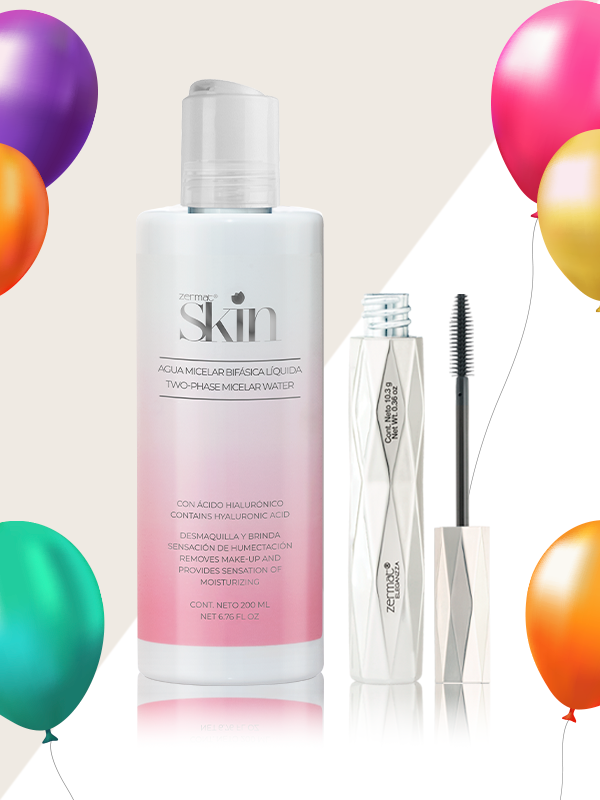 Agua Micelar Bifásica Zermat Skin + Máscara para Pestañas Irreal Lashes Eleganzza