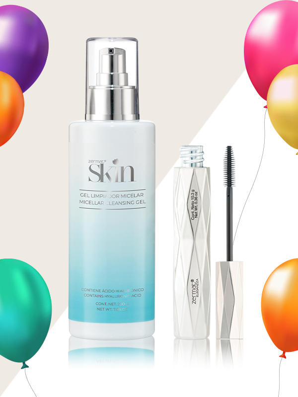 Gel Limpiador Micelar Zermat Skin + Máscara para Pestañas Irreal Lashes Eleganzza