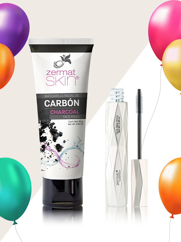 Mascarilla Facial de Carbón + Máscara para Pestañas Irreal Lashes Eleganzza