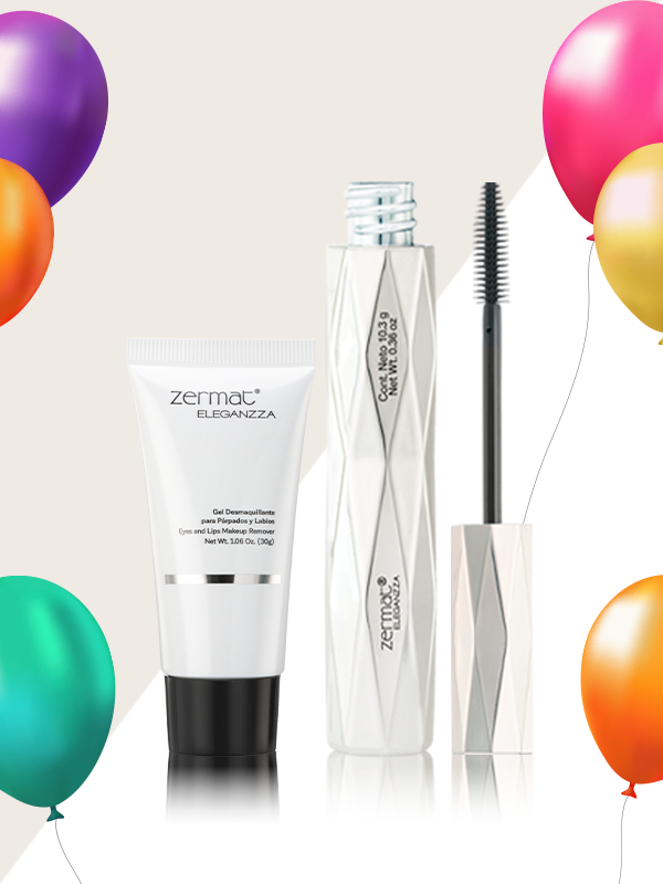 Gel Desmaquillante para Párpados y Labios Eleganzza + Máscara para Pestañas Irreal Lashes Eleganzza