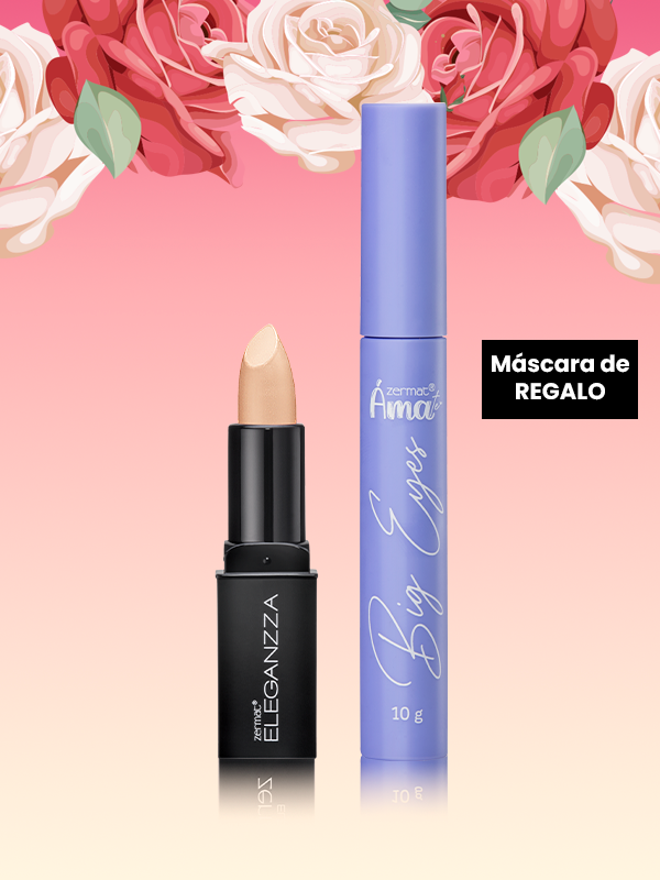 Corrector de Maquillaje Tono Luz Eleganzza + Máscara para Pestañas Big Eyes Ámate