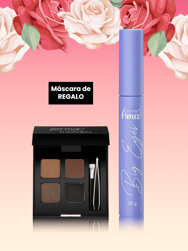 Estuche Perfeccionador de Cejas Eleganzza + Máscara para Pestañas Big Eyes Ámate