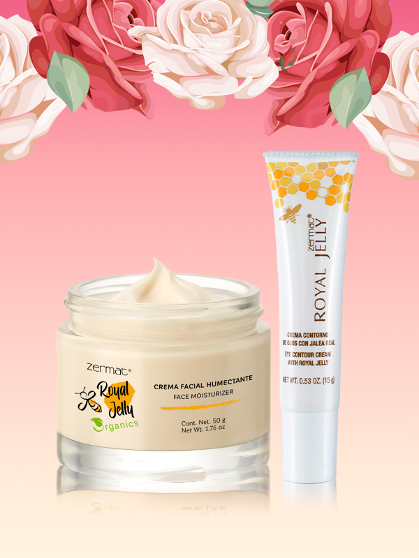 Crema Facial Humectante Royal Jelly Organics + Crema Contorno de Ojos Cuidado Natural Royal Jelly