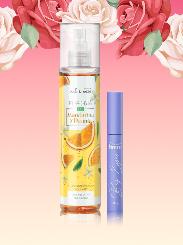 Refrescante Euforia de Mandarina y Peonía Body Breeze + Máscara para Pestañas Big Eyes Ámate
