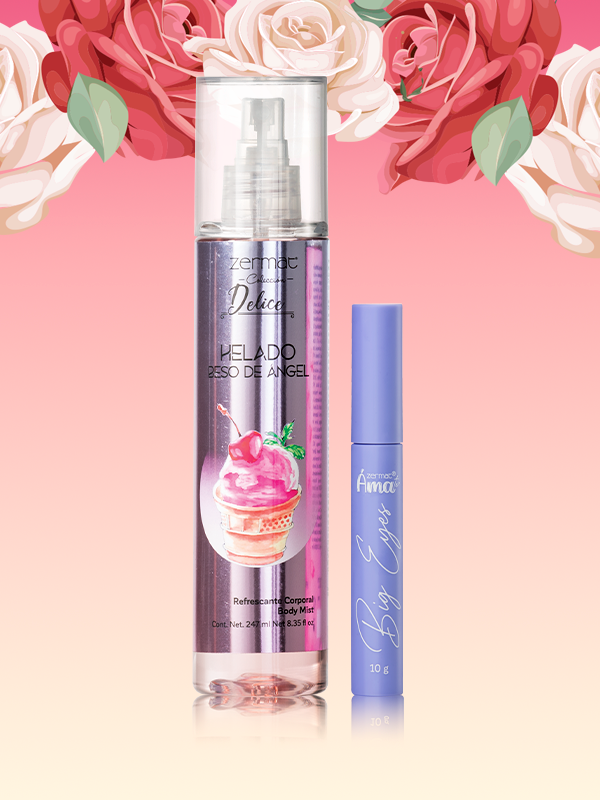Refrescante Corporal Helado Beso de Ángel Body Mist + Máscara para Pestañas Big Eyes Ámate