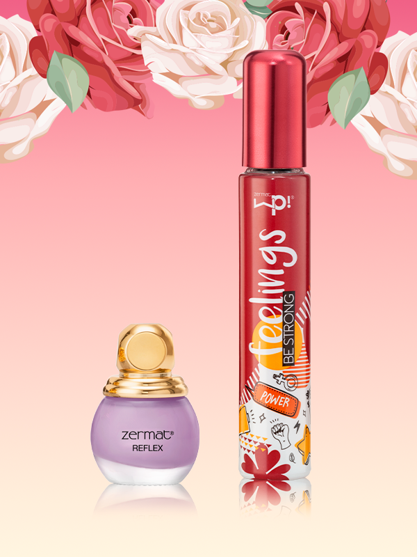 Fragancia Feelings Be Strong Wp! + Esmalte Tono Uva Reflex