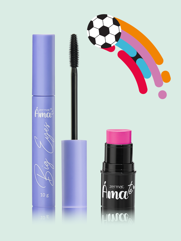 Máscara para Pestañas Big Eyes + Barra 3 en 1 Mejillas, Labios y Parpados Tono Hot Pink
