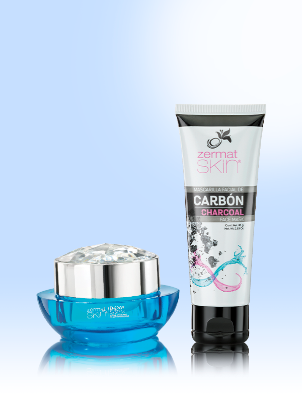 Mascarilla Facial de Carbón Zermat Skin + Crema Contorno de Ojos Energizante Energy System