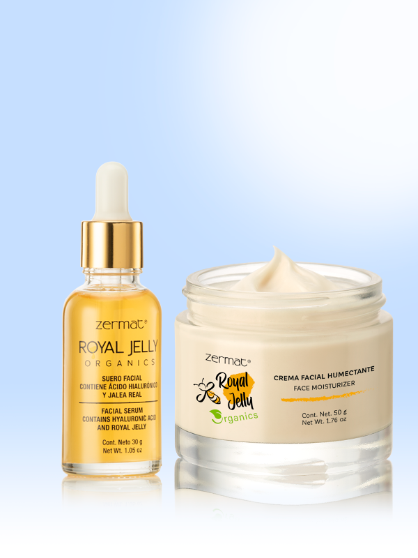 Paquete Royal Jelly - Crema Humectante de Día/Noche y Suero con Ácido Hialurónico y Jalea Real