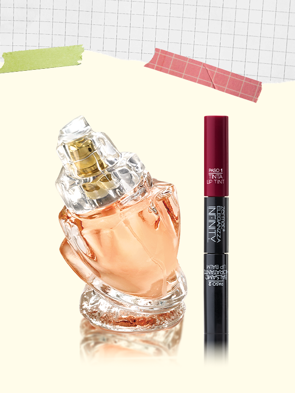 Perfume Caribe + Tinta Labial de Larga Duración Más Bálsamo Hidratante Tono Granada