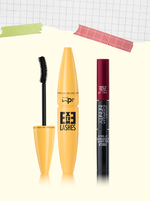 Máscara para Pestañas Extreme Lashes + Tinta Labial de Larga Duración Más Bálsamo Hidratante Tono Granada