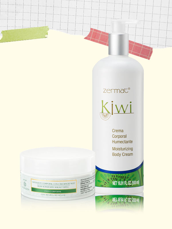 Crema Corporal Humectante Kiwi + Exfoliante Corporal con Cáscara de Nuez Naturalezza