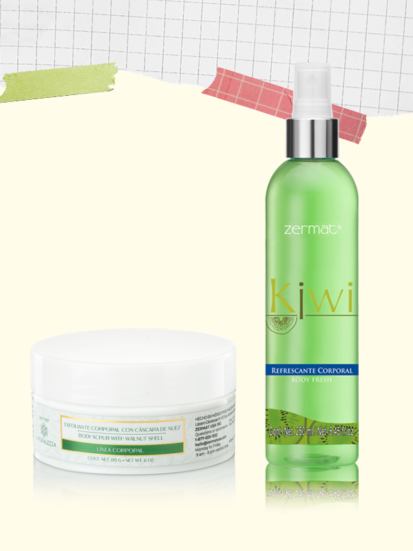 Refrescante Corporal Kiwi + Exfoliante Corporal con Cáscara de Nuez Naturalezza