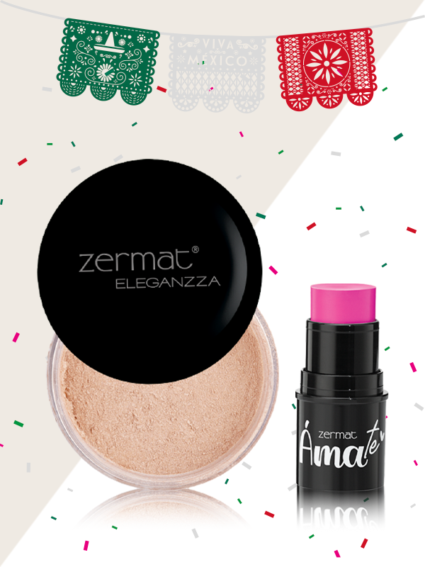 Polvo Traslúcido con Minerales Tono Natural + Barra 3 en 1 Ámate Tono Hot Pink Ámate
