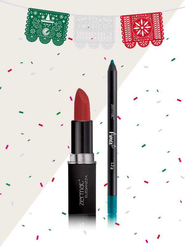 Delineador en Cera para Ojos Tono Flash Green + Labial Semimate con Vitamina E Tono Rojo Tulipán