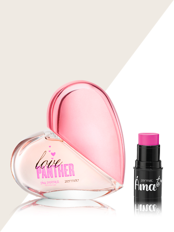 Perfume Love Panther Pink Panther + Barra 3 en 1 Ámate Tono Hot Pink Ámate