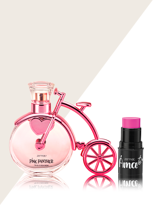 Perfume Pink Panther + Barra 3 en 1 Ámate Tono Hot Pink Ámate